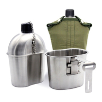 Reengraved World War II US water Cup lunch box cloth cover outdoor sports travel portable 304 stainless steel marching kettle