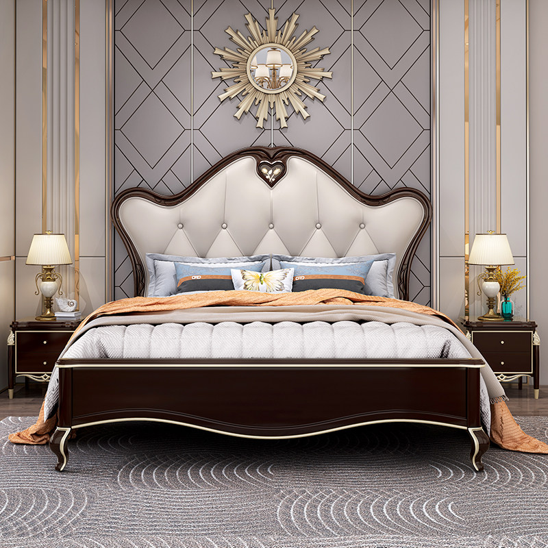 Solid Wood Bed American Light Luxury Solid Wood Bed 1 8 m Modern Brief About 1 5 Double Bed Soft Bag Storage Main Sleeper bed-Taobao