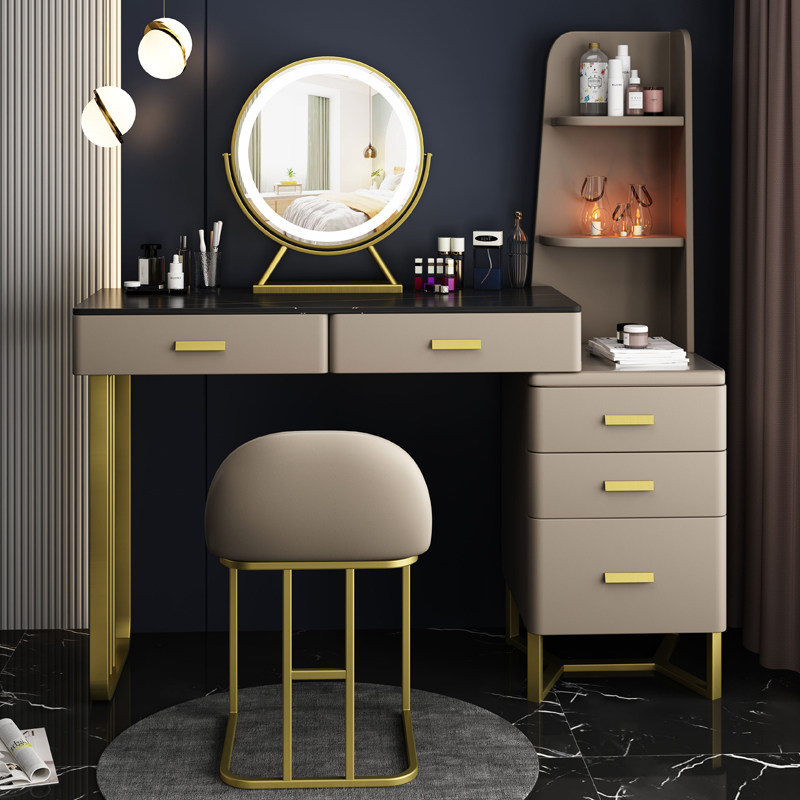 Italian light luxury dressing table storage cabinet one Nordic style bedroom small apartment dressing table net red ins dressing table