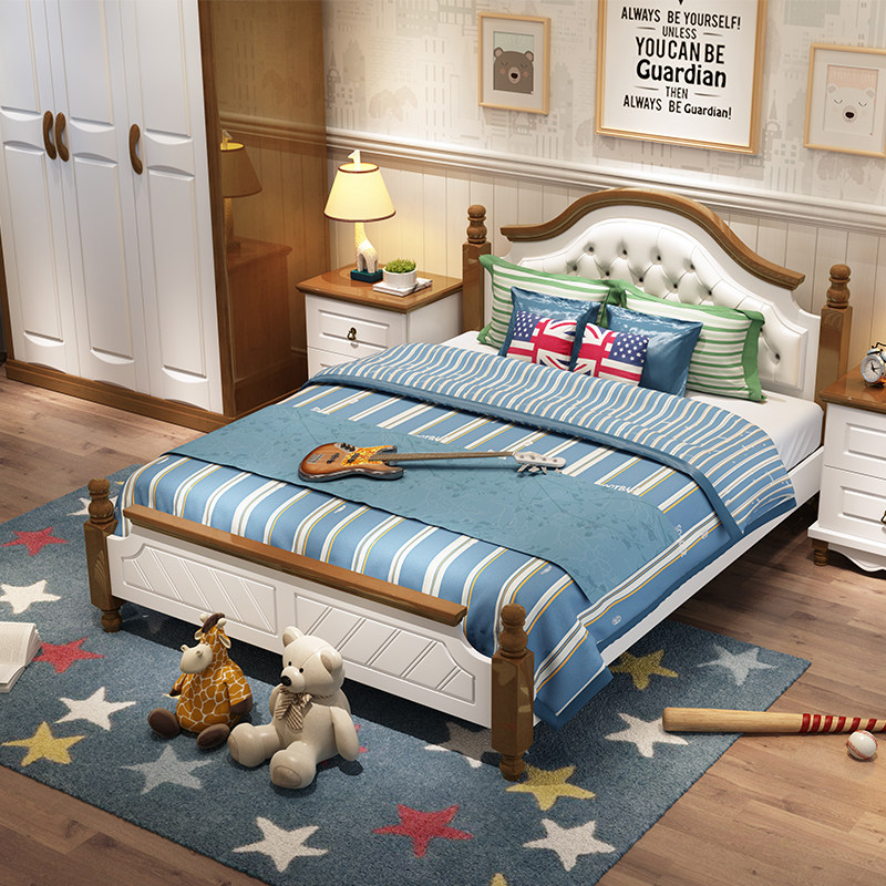 Solid wood Children's bed Boy single beds 1 5 m Pupils bed 1 2 m High case for containing bed and tatami children's bed