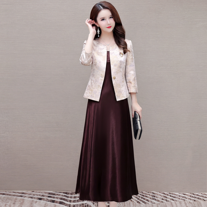 New Chinese-Style Dress Set for Women, Spring and Autumn 2026, New High-End Light Luxury Two-Piece Dress Set for Mothers for Important Occasions New Chinese-Style Dress Set for Women, Spring and Autumn 2026, New High-End Light Luxury Two-Piece Dress Set for Mothers for Important Occasions