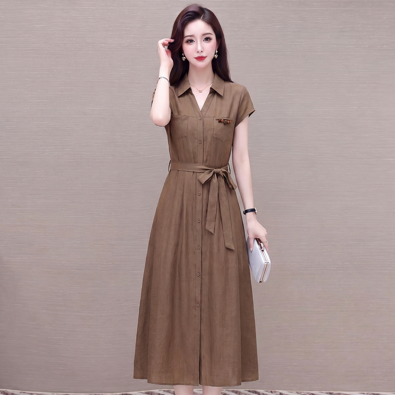 High-End Elegant Shirt Dress for Women, Summer Wear, Slimming and Age-Reducing, Goddess Style, Fashionable Mom Mid-Length Dress High-End Elegant Shirt Dress for Women, Summer Wear, Slimming and Age-Reducing, Goddess Style, Fashionable Mom Mid-Length Dress