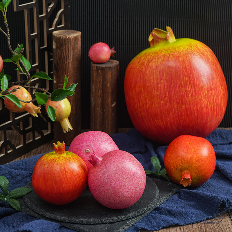 Simulation pomegranate fake fruit large pomegranate fruit model decoration props decoration props toy flower arrangement branch children