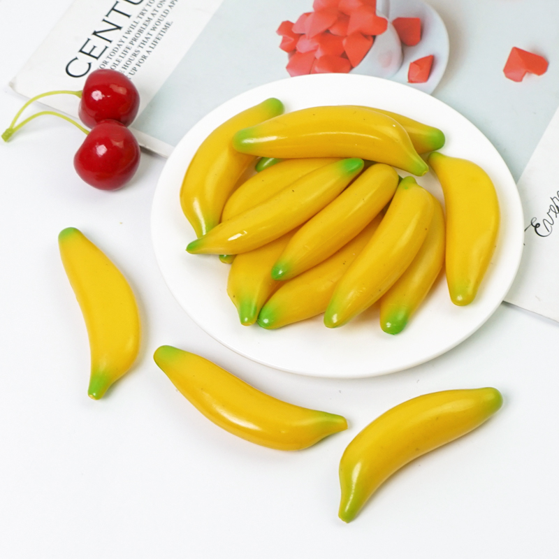 Emulation Banana Plastic Mini Small Banana Fake Fruit Vegetable Suit Accessories Photographic Props Children Early Education Toys