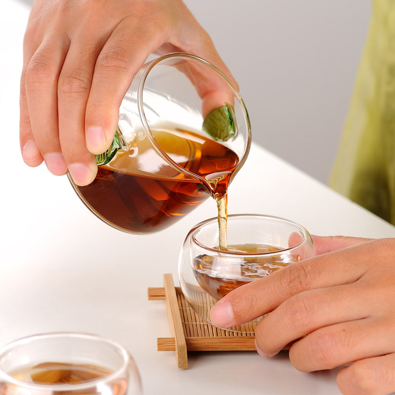 ZuoMing right implement of filter ears transparent black tea tea kungfu tea pot of small glass teapot 200 ml