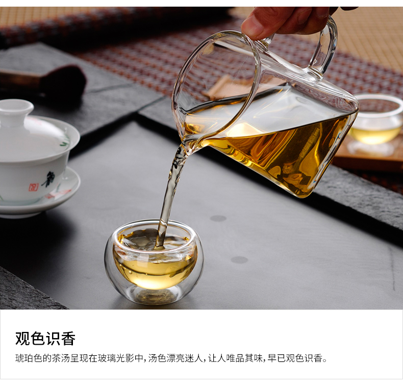 ZuoMing prevent hot cups right implement double glass insulation mini sample tea cup kung fu small 6 cups