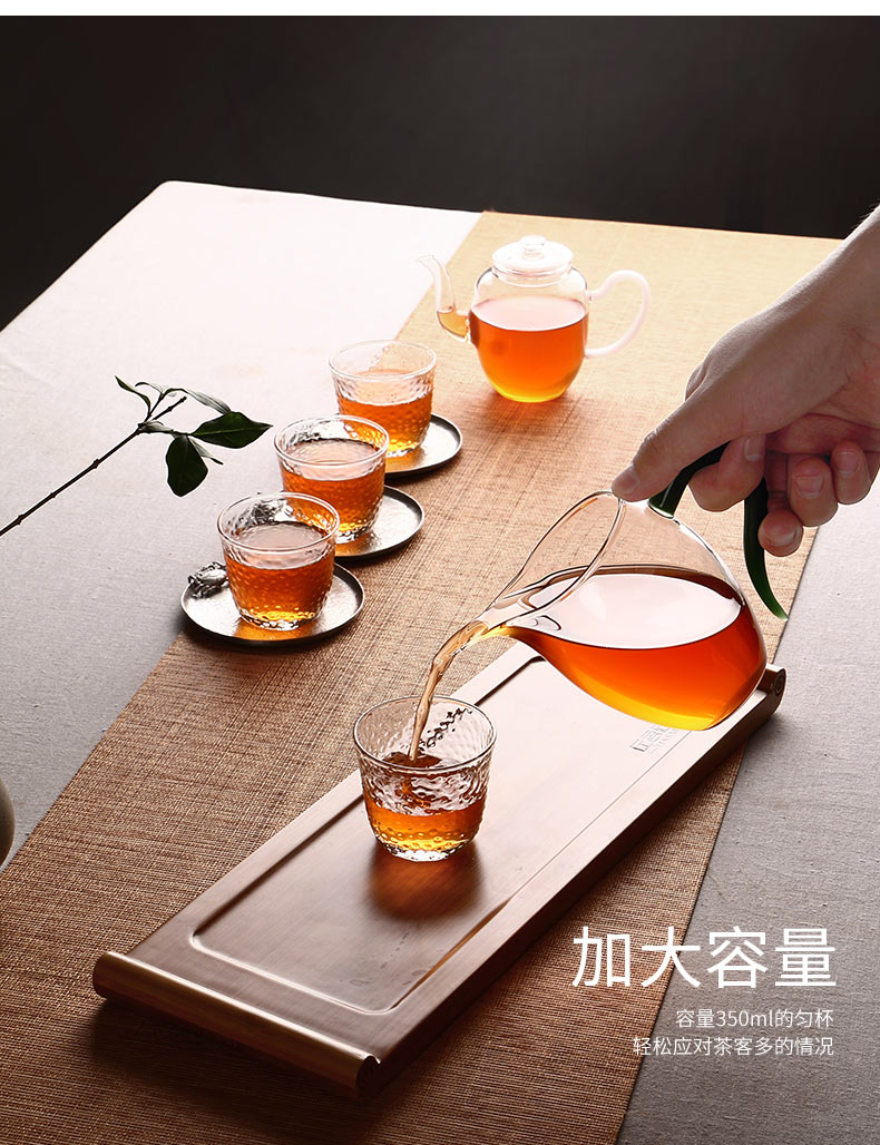 ZuoMing right implement fair transparent heat - resistant glass cup upset with the chick kunfu tea and a cup of tea is the tea set