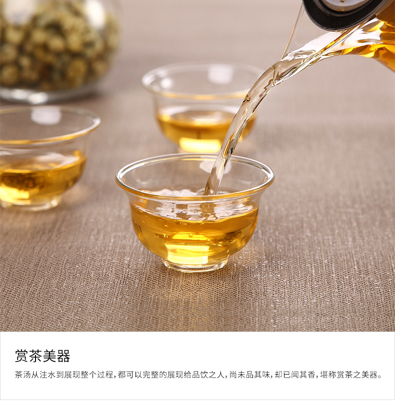 ZuoMing right device cups transparent heat - resistant glass tea kungfu sample tea cup small cups little upset 6 pack