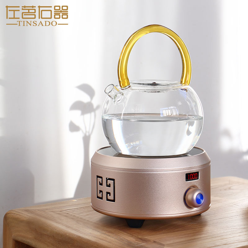 Zuo Ming right small steamed teapot electric pottery stove silent tea stove glass tea set accessories boiling water insulation tea cooking utensils