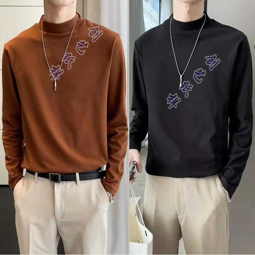 Making clothes cutting diagram Q275 autumn and winter German velvet t-shirt autumn half turtleneck sweater men's top bottom shirt pattern