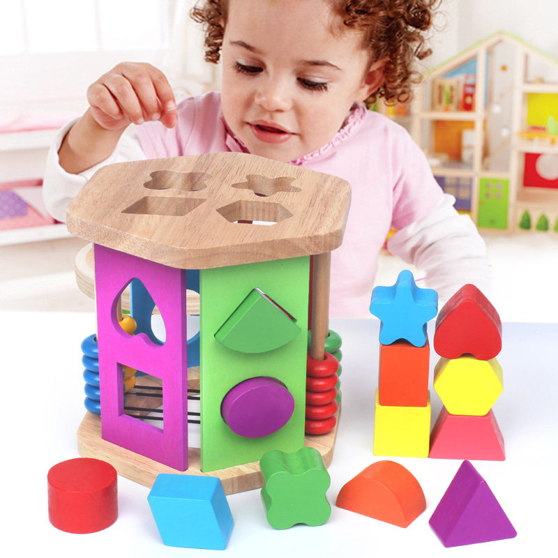 Early education puzzle shape matching cognitive toy building block box for boys and girls children children 1-2-3 years old