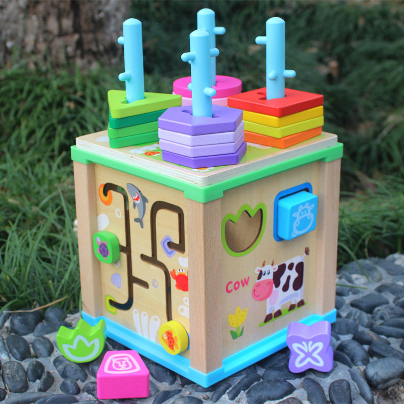 Infants and young children around the bead treasure chest 6-7-8-10 months 1-2-3 years old toddler toys boys and girls early education puzzle