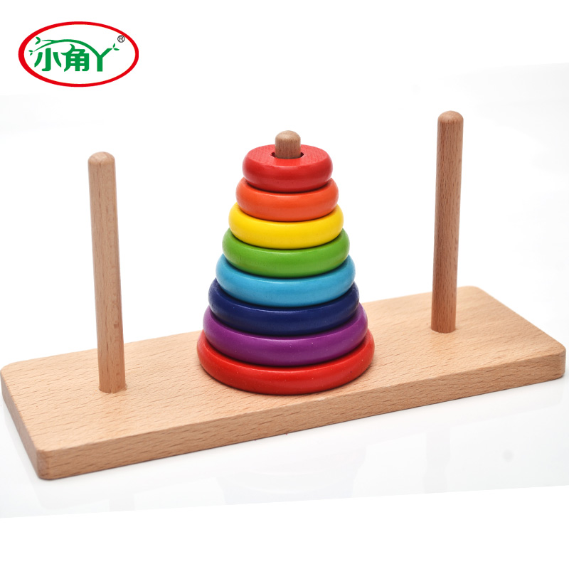 Wooden children's educational toys for children 1-3-5-6 years old stacked music stacked ring set early education intelligence Hanoi tower