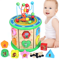 Hexahedral beaded Beaded treasure box Zodiac building block shape matching 6-8-12 months infant childrens toys