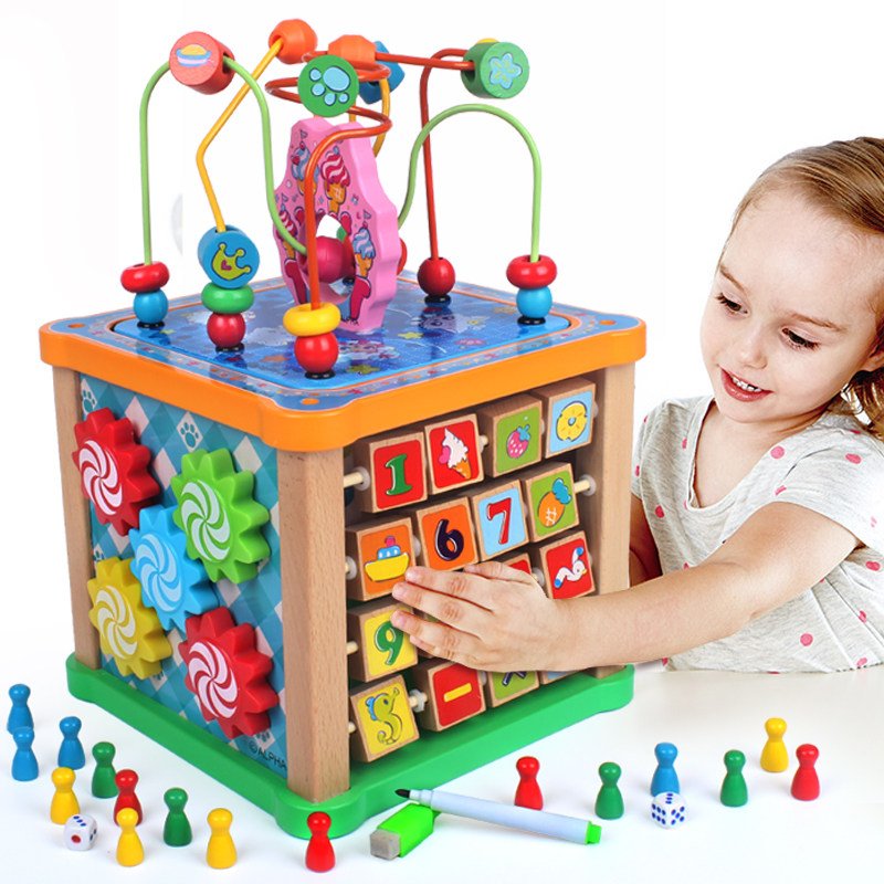 Female infants and young children one and a half years old baby multifunctional digital smart house building block toys educational early education shape box