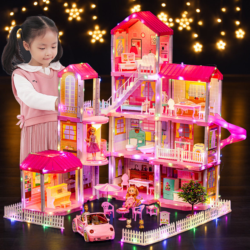 Children's toys pretend to be home wine girls children girls girls puzzle little princess villa castle birthday doll house gift