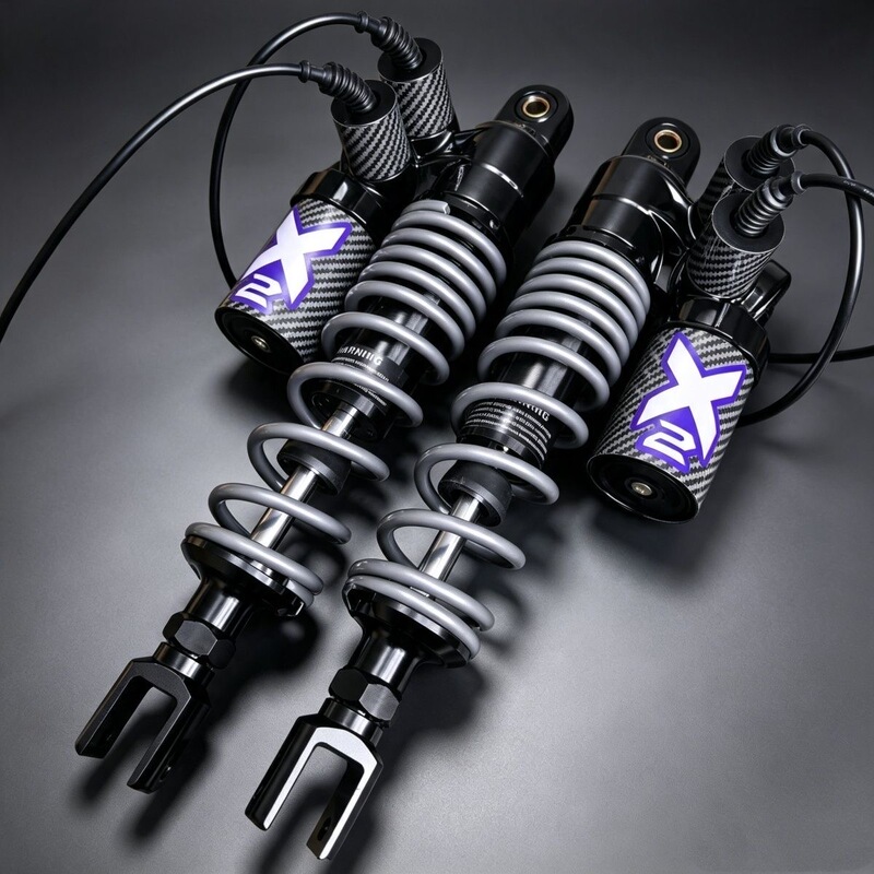 New Domestic Shark X2 Rear Shock Absorber with Ultra-Comfortable Rear Suspension, Shark X2 Shock Absorber Decorative Oil Pipe Rear Shock Absorber