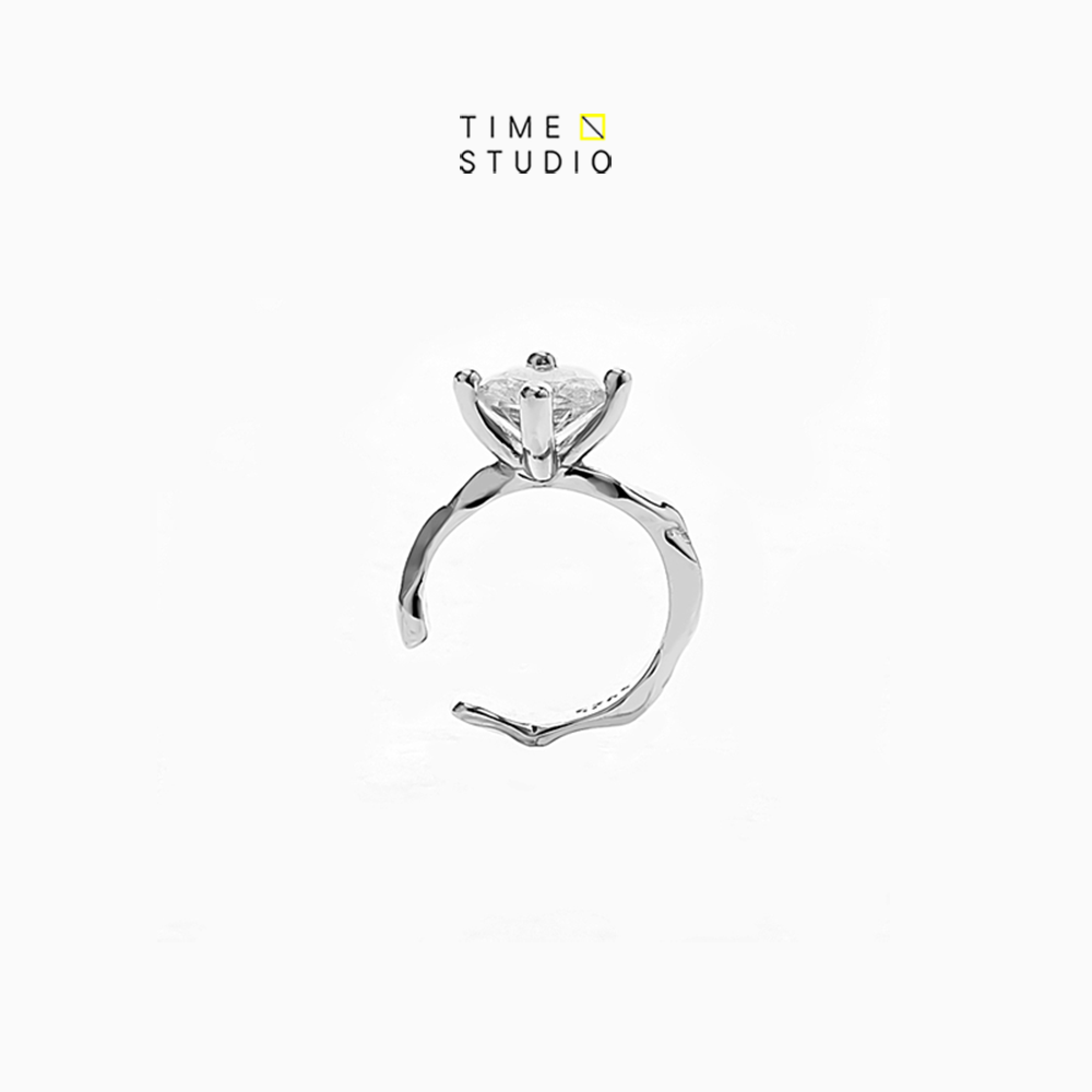 Earring · TIME original design without ear piercing simple diamond ring sterling silver earbone clip earrings earrings single