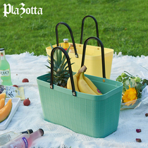 German plazotta Nordic hand-held imitation Teng portable basket storage basket waterproof out carrying basket basket basket
