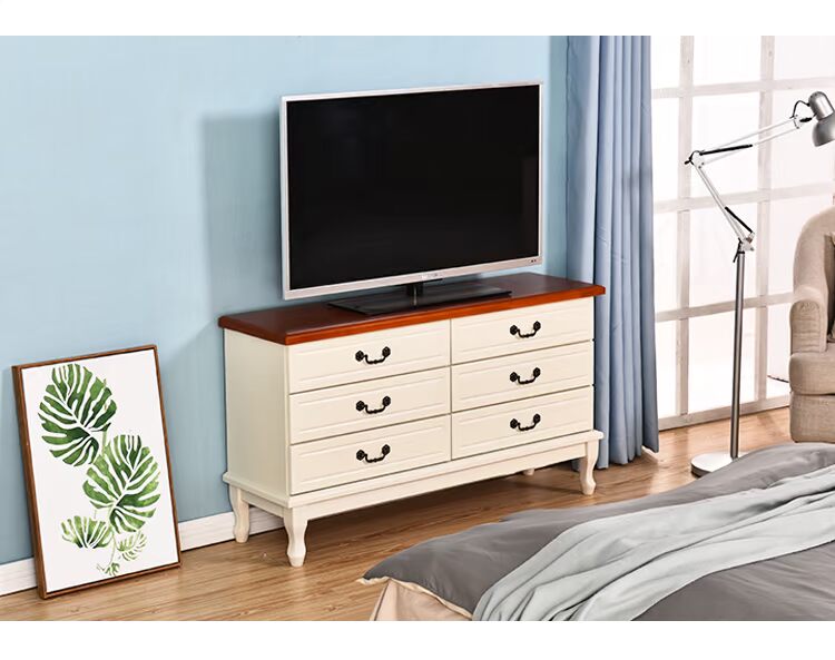 Rắn gỗ phòng ngủ tủ TV hiện đại nhỏ gọn phòng căn hộ nhỏ TV tủ IKEA ngăn kéo tủ khóa phần cao - Buồng tủ quần áo giá rẻ