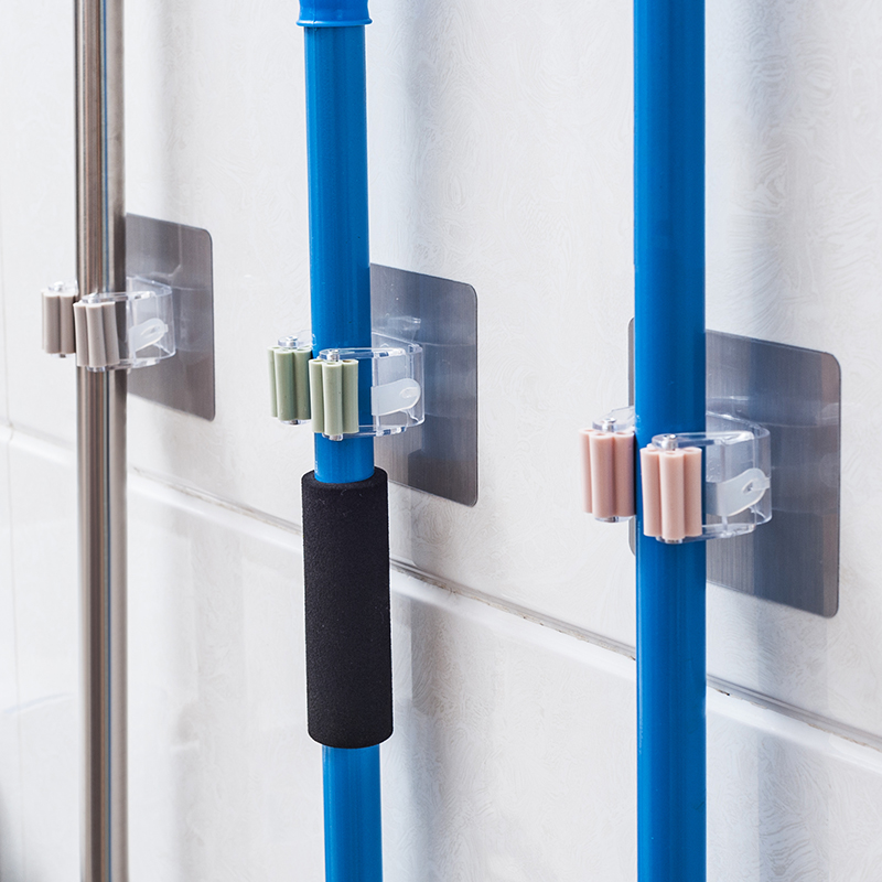 Touch frame sweep frame hanging punch wall hanging toilet household mop jacket holder strong indentation hook