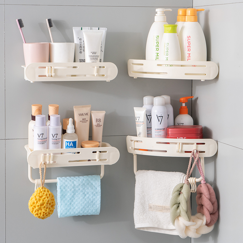 Makeup Room Racks BATHROOM WOOL TOWEL RACK WALL-MOUNTED TOILET WASH TABLE CONTAINING RACK WALL-FREE SHELVE SHELF