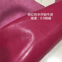 Handmade Diy Head Layer Cow Leather Material Genuine Leather Fabric Peach Red Semi-Open Fetal Calf Leather Thickness 0 9 Microhard 1A3125