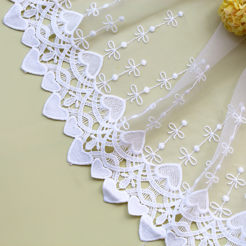 Off-white three-dimensional water-soluble love net yarn silk thread embroidery lace lace handmade diy clothing accessories decoration