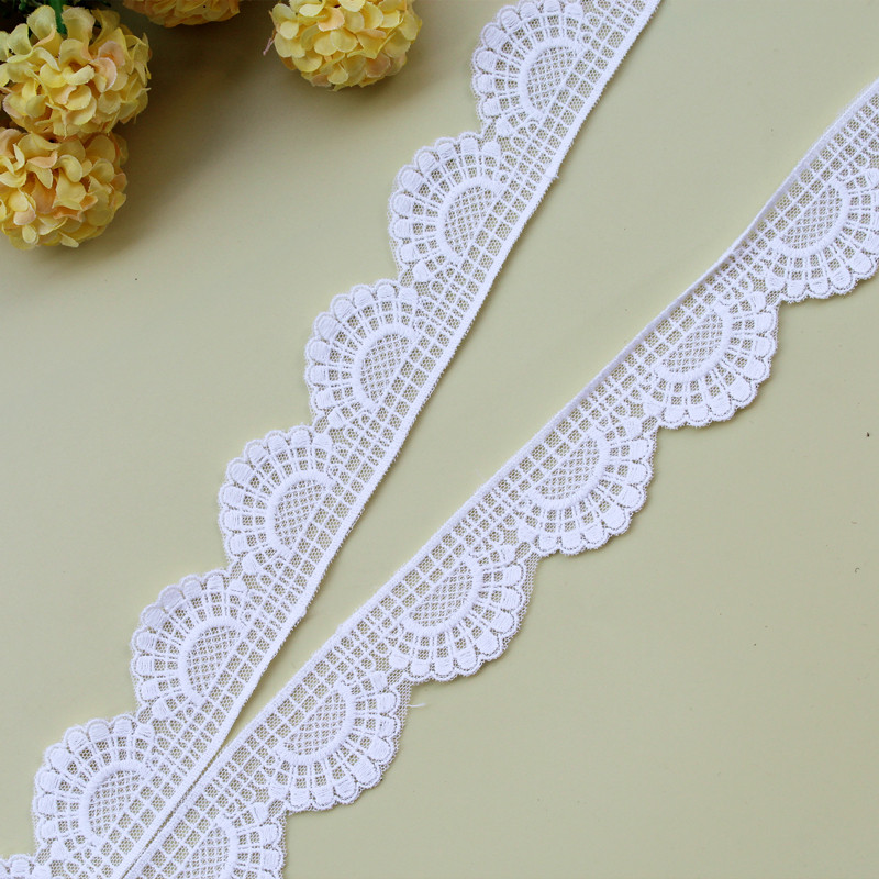 Off-white pure cotton mesh embroidery lace lace handmade diy clothing lace accessories collar decoration width 5cm