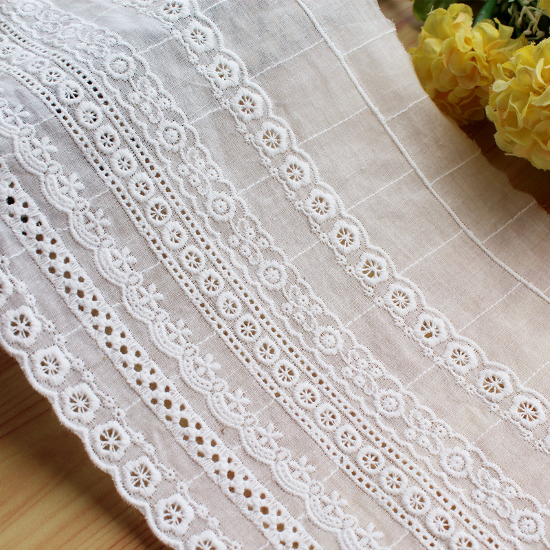 11-16cm wide pure cotton cloth strip embroidery lace handmade diy clothing collar opening curtain decoration accessories