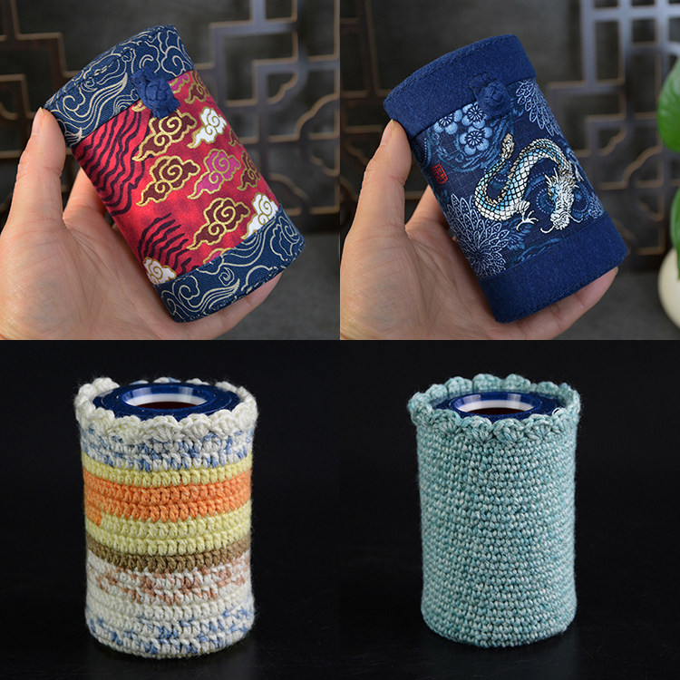 Pure handmade 55 jar 60 jar special organic glass Jar Embroidery Nip cotton Old Tan called jar Insured Cup set anti-scratches