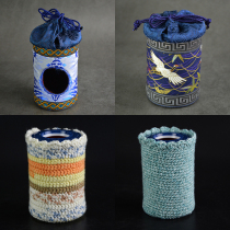 Handmade 55 cans and 60 cans of special plexiglass grasshopper cans embroidered padded old tan called cans insulation sleeve scratch-proof