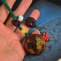 Indian small leaf red sandalwood Sea style multi-layer inlaid dry plum branch hollow carving sachet exquisite small and easy to carry