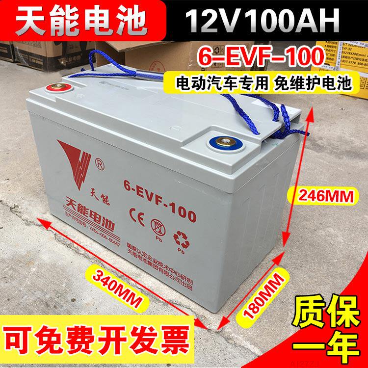 Tianneng battery 12V100AH 6-EVF-100 new energy vehicle four-wheeled patrol car battery storage battery