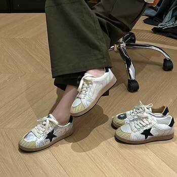 H55 women's shoes spring and summer new flat-soled star sneakers mesh breathable dirty shoes retro heightening sneakers women's casual