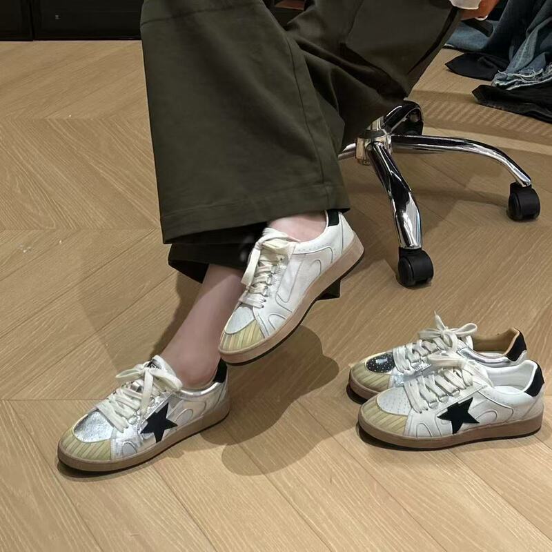 H55 Women's Shoes Spring and Summer New Flat Star Sneakers Mesh Breathable Dirty Shoes Retro Height-Increasing Sneakers Women's Casual Shoes H55 Women's Shoes Spring and Summer New Flat Star Sneakers Mesh Breathable Dirty Shoes Retro Height-Increasing Sneakers Women's Casual Shoes