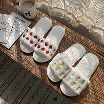 Japanese GP indoor home floor slippers Womens Home soft bottom fashion wool cotton tow cute