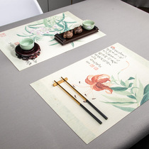 PVC new Chinese style placemat ink printing heat insulation mat Chinese style bowl mat hotel restaurant wash-free decorative mat custom