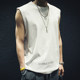 Pure cotton white sleeveless vest men's loose vest sweat-absorbing breathable sports fitness large size t-shirt tide summer 220g