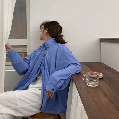 Anjiuyue bubble sleeve top women's spring and autumn new loose stand-up collar shirt windbreaker design niche shirt jacket