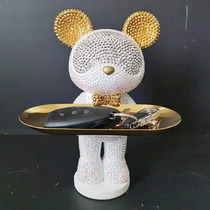 Handmade diy stick Diamond storage doll Space Bear tray ornaments porch storage stick drill bear material package violent bear