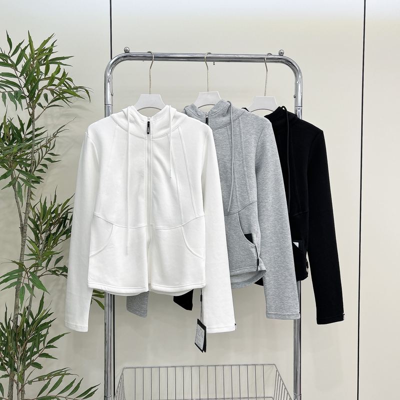 In StockˉSpring New Slim-Fit Hooded Sweatshirt Jacket for Women, Sporty Versatile Hoodie, Trendy 96706