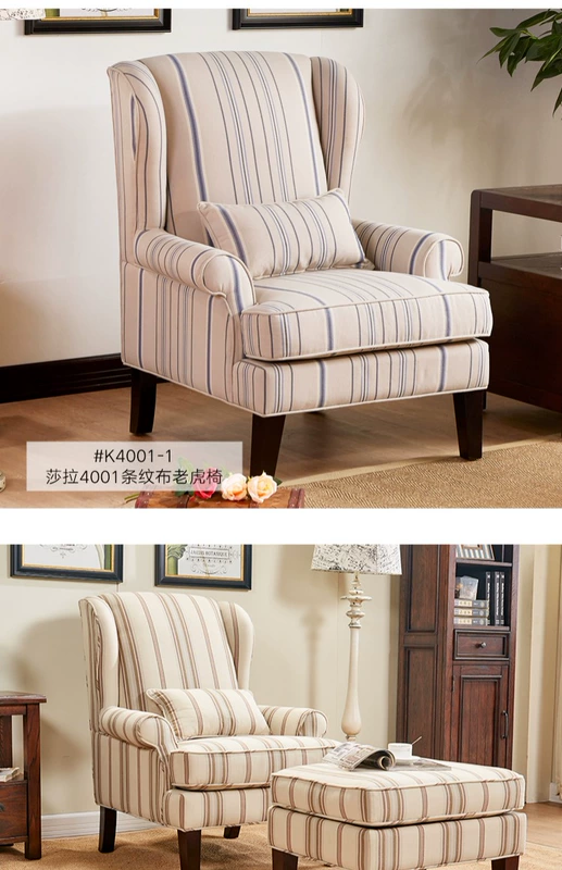 HH Mỹ đất nước đơn sofa ghế hổ căn hộ nhỏ phòng khách phòng ngủ phòng chờ ghế cotton vải lanh lưới băng ghế - Ghế sô pha