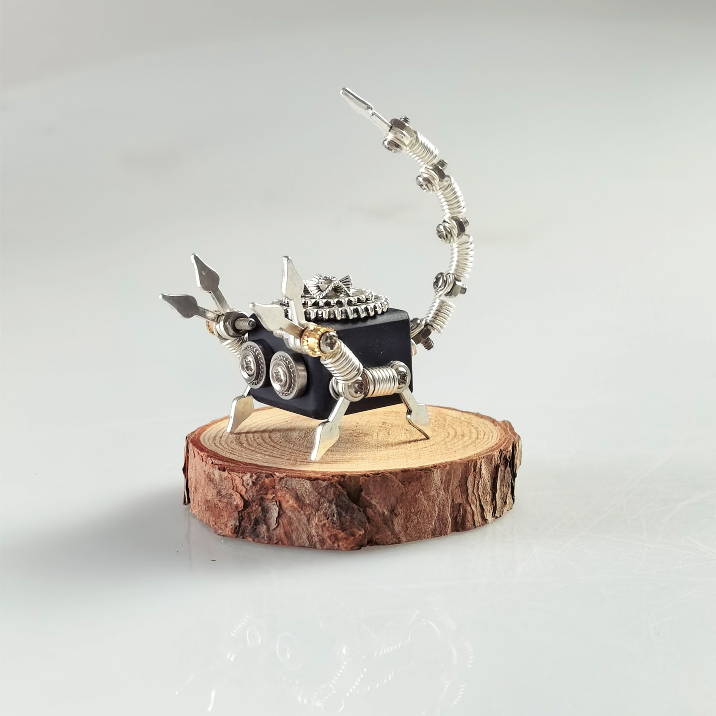 Dark Scorpio~ Original Steampunk Robot DIY Material Kit Wooden Block Handmade Creative Retro Style