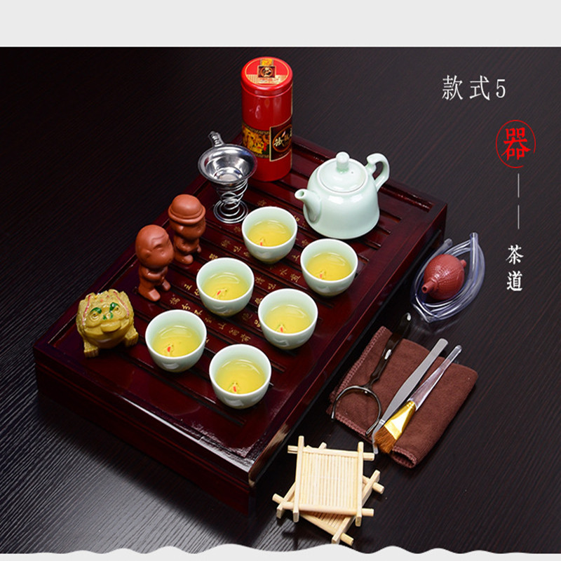 Celadon carp set tea set modern small tea tray living room Chaoshan set family kung fu tea Chinese teapot
