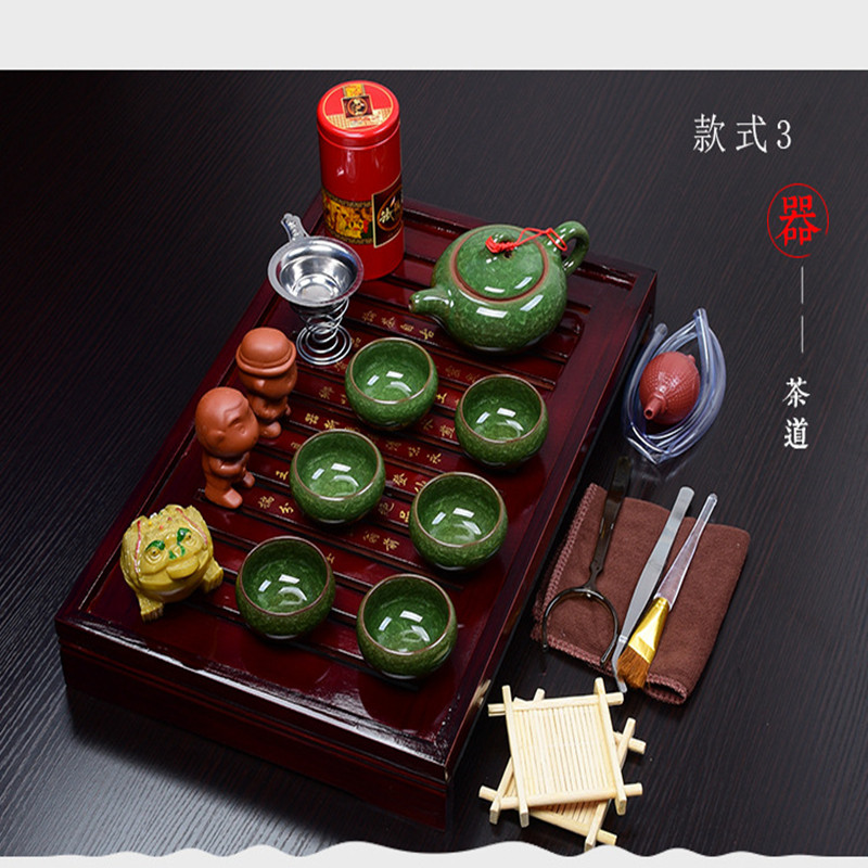 Wooden tea set Living room set Household Kung Fu tea plate Chinese simple one-piece commercial tea teapot