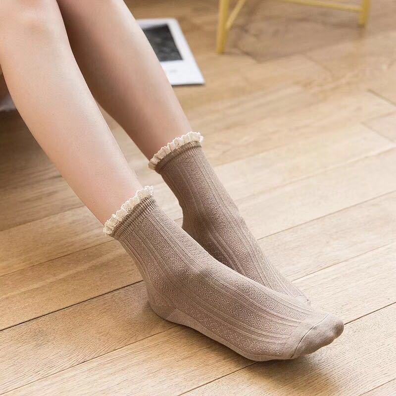 Vớ nữ ren Nhật Bản vớ tre sợi tre Phụ nữ retro vớ vớ vớ thời trang Hàn Quốc chuyên sỉ lẻ tất vớ đẹp giá rẻ