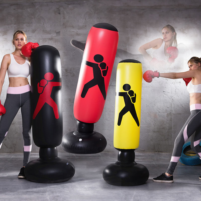 Child Inflatable Boxing Post Vertical Home Sandbag Tumbler Toy Indoor Fitness Scattered Sand Bag Training Equipment
