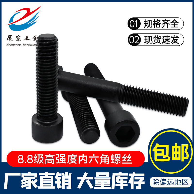 8 8 8 grade inner hexagonal screw high strength cylindrical bolt national white hair black cup head socket head socket head screw M8M10