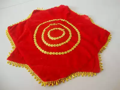 1 5 feet plus thick gold velvet dance hand towel two people turn handkerchief flower Yangko handkerchief octagonal towel